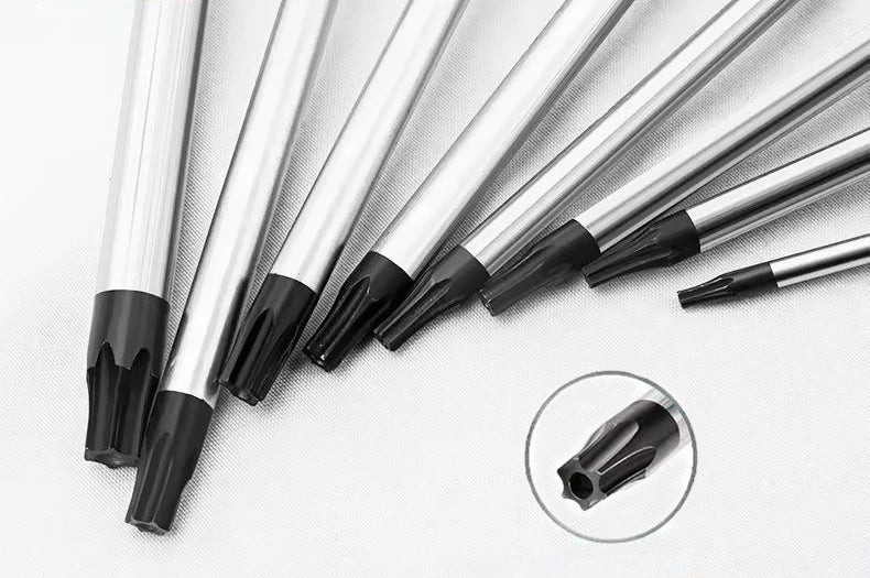 CrV Magnetic Tip Torx Screwdriver with Hole T8 T10 T15 T20 T25 T27 T30 T30 Length 75mm 100mm 300mm 3 4 12 Inches