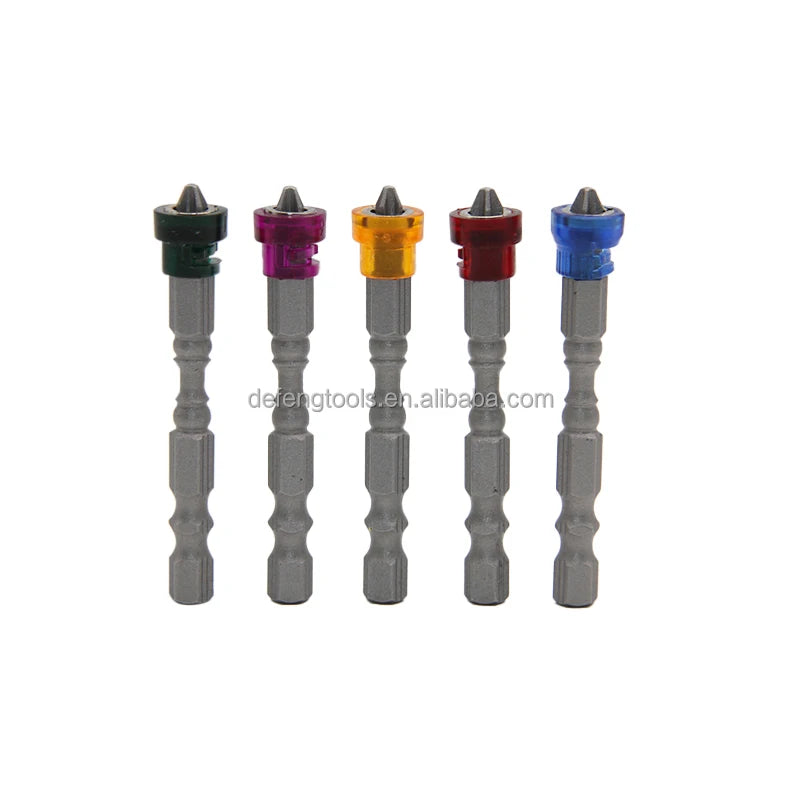 5pc Colorful Magnetic Circle Cross Single Head Screwdriver Head 65mm Magnetic Detachable Position Bit Power Tool Accessory Set