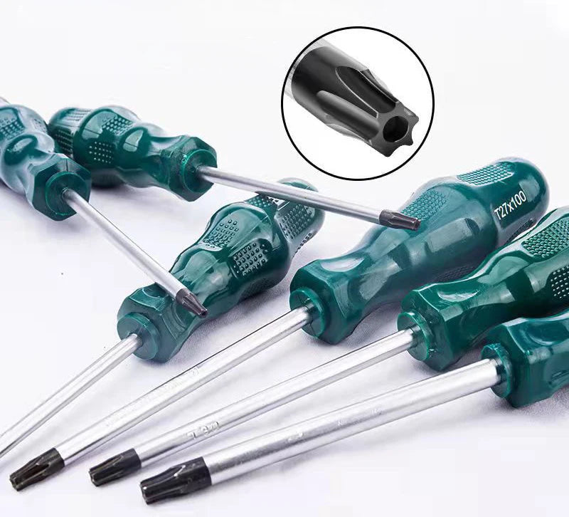 CrV Magnetic Tip Torx Screwdriver with Hole T8 T10 T15 T20 T25 T27 T30 T30 Length 75mm 100mm 300mm 3 4 12 Inches