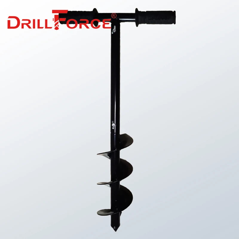 Drillforce Earth Auger Drill Bit with Handle DIY Tools Handheld Manual Digger Post Hole Drill Bit Spiral Garden Ground Auger
